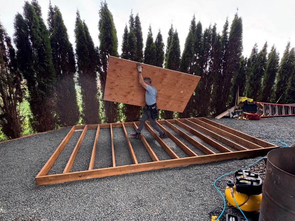 garden shed under construction